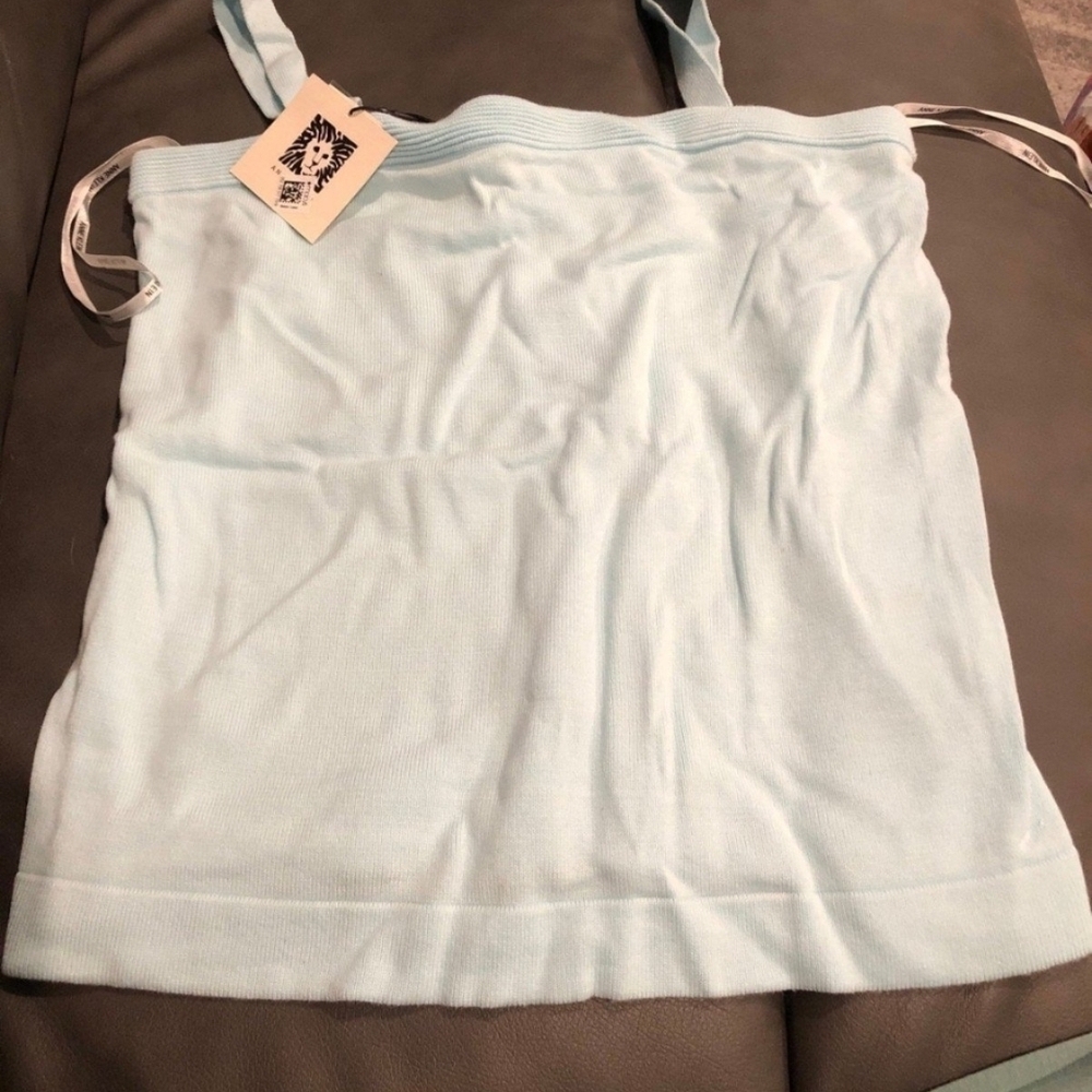 NWT Anne Klein Soft Blue Ocean Sky Sleeveless Camisole Tank Top XS
